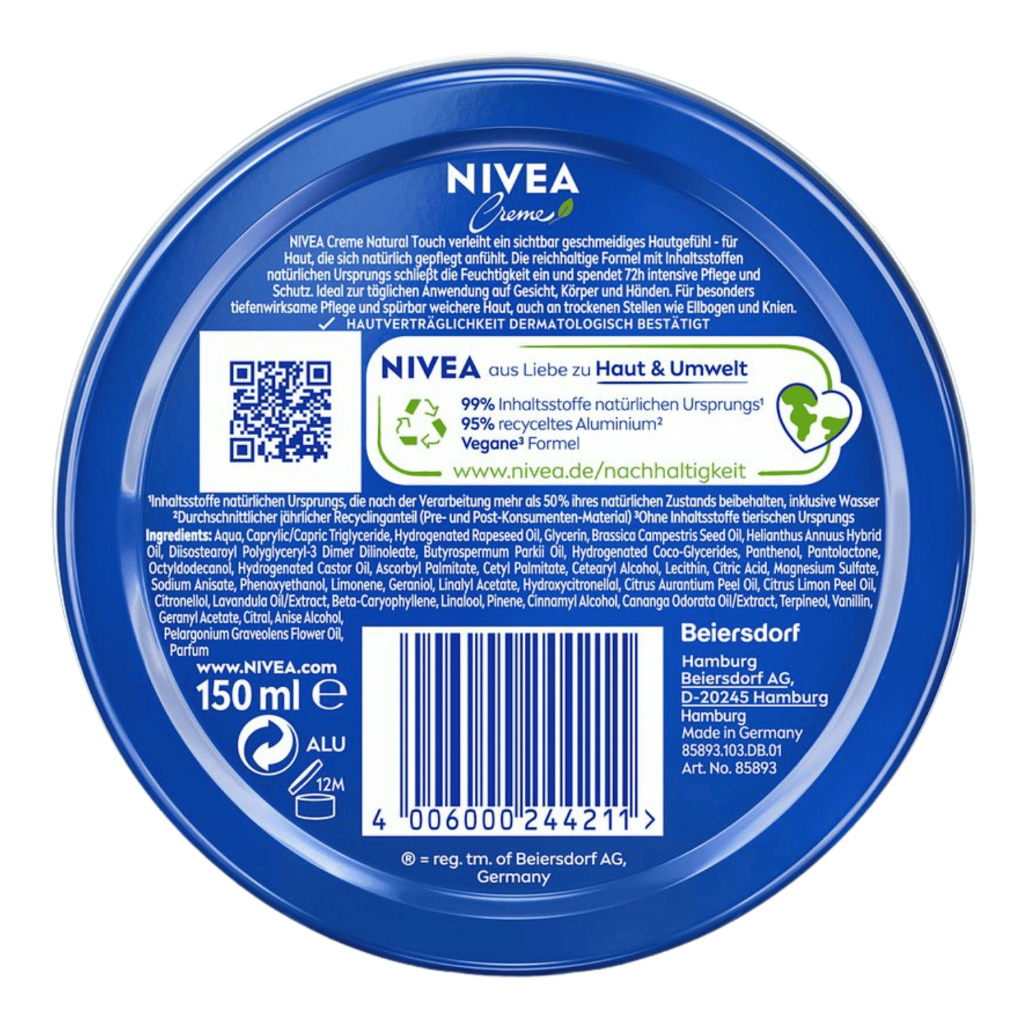 Alternate image of Nivea Natural Touch Vegan Cream (150 ml)