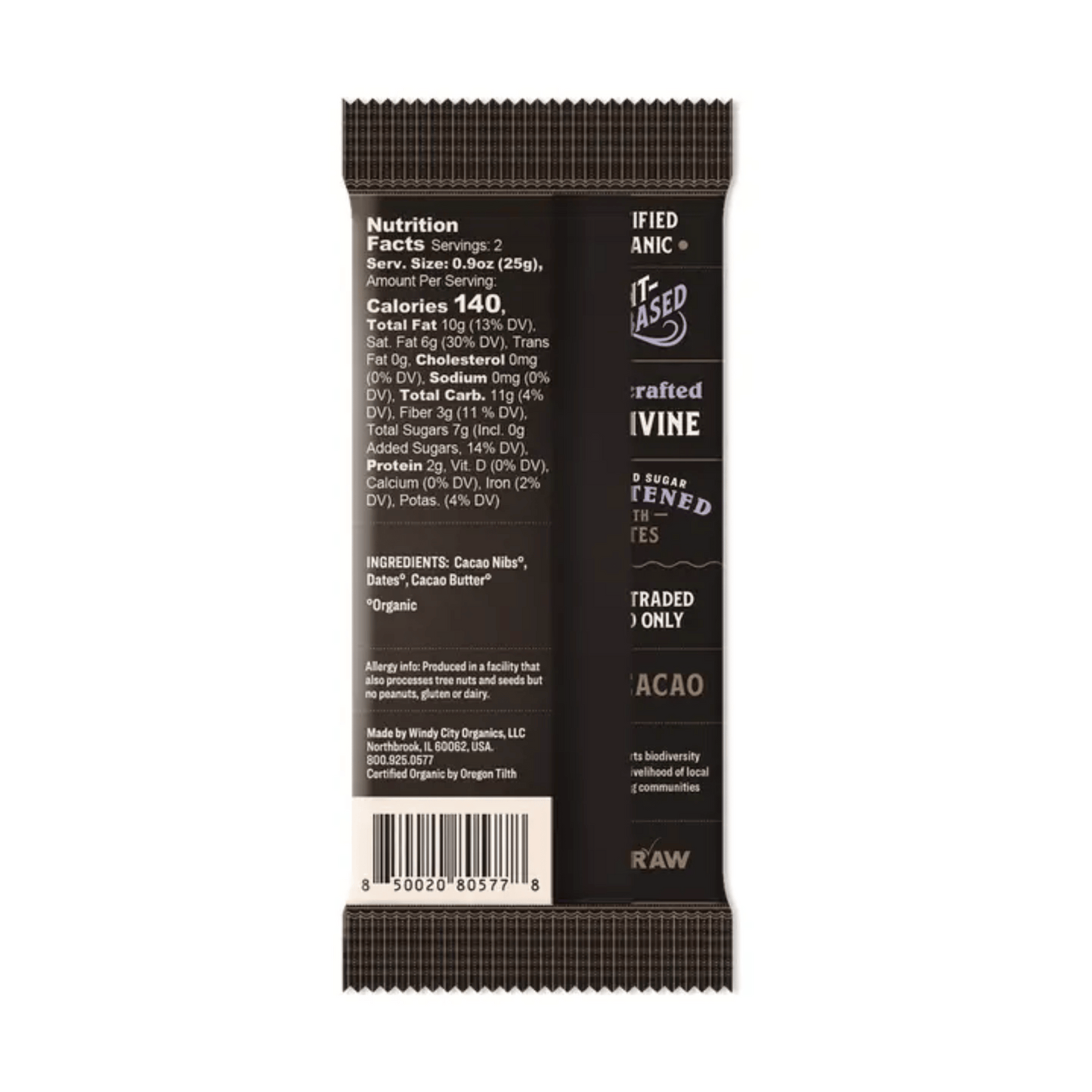 Alternate Image Rawmio Premium 65% Date Sweetened Dark Chocolate Bar