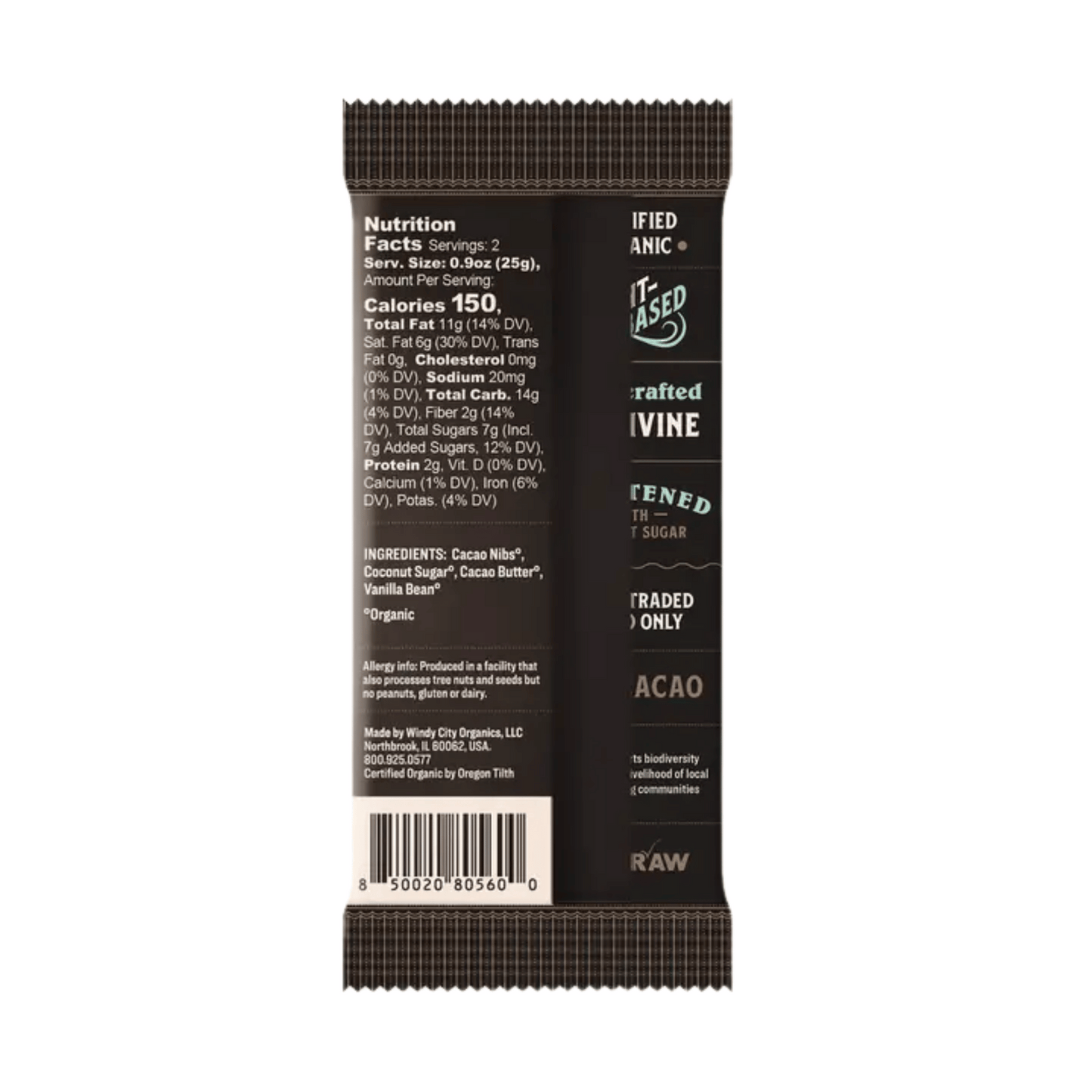 Alternate Image Rawmio Premium 70% Dark Chocolate with Vanilla Bean Bar