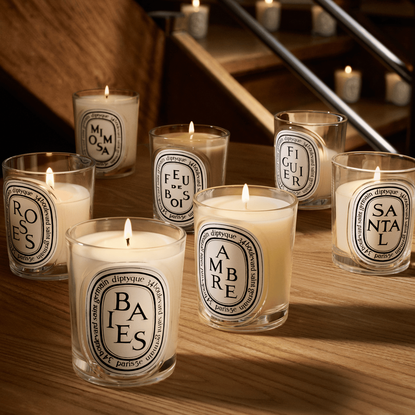 Alternate Image of diptyque Paris Classic Candle, clear glass candle group