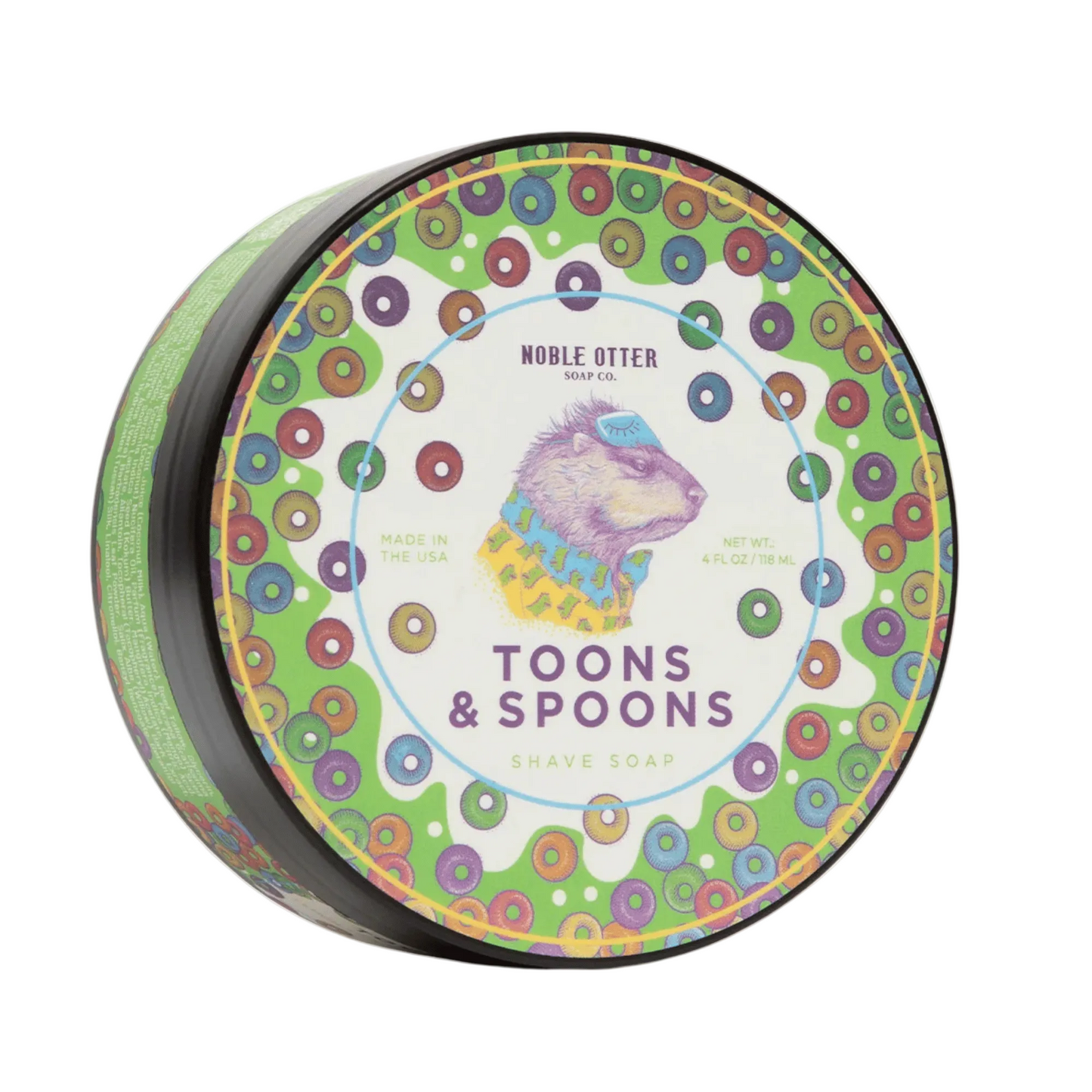 Primary Image of Toons & Spoons Shave Soap, illustrated aftershave jar