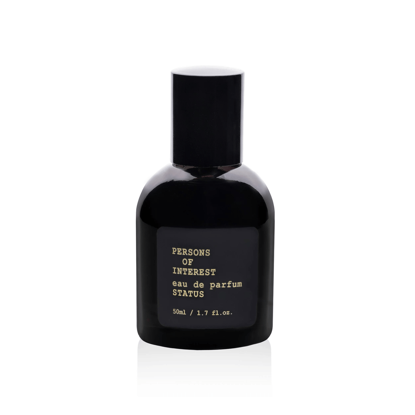 Primary Image of Status EDP, black perfume bottle with gold text