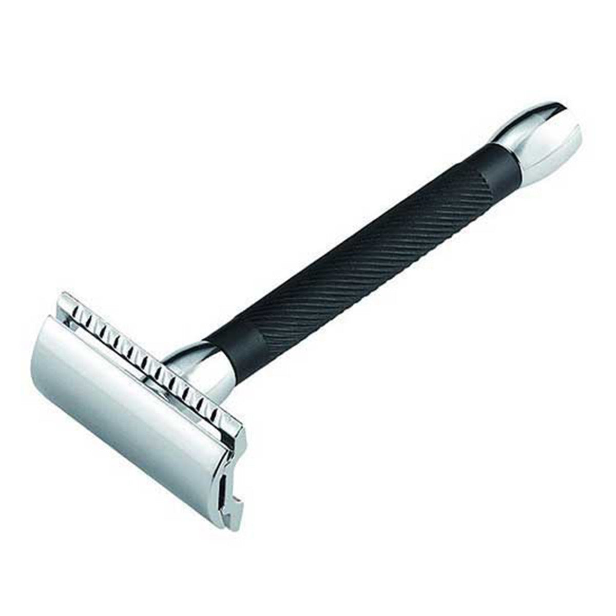 Primary image of Long Handle Straight Cut Black Double Edge Razor