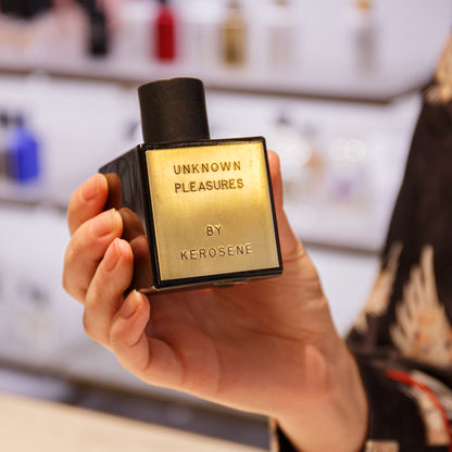 Alternate Image of Unknown Pleasures EDP, black perfume bottle with brass label plate