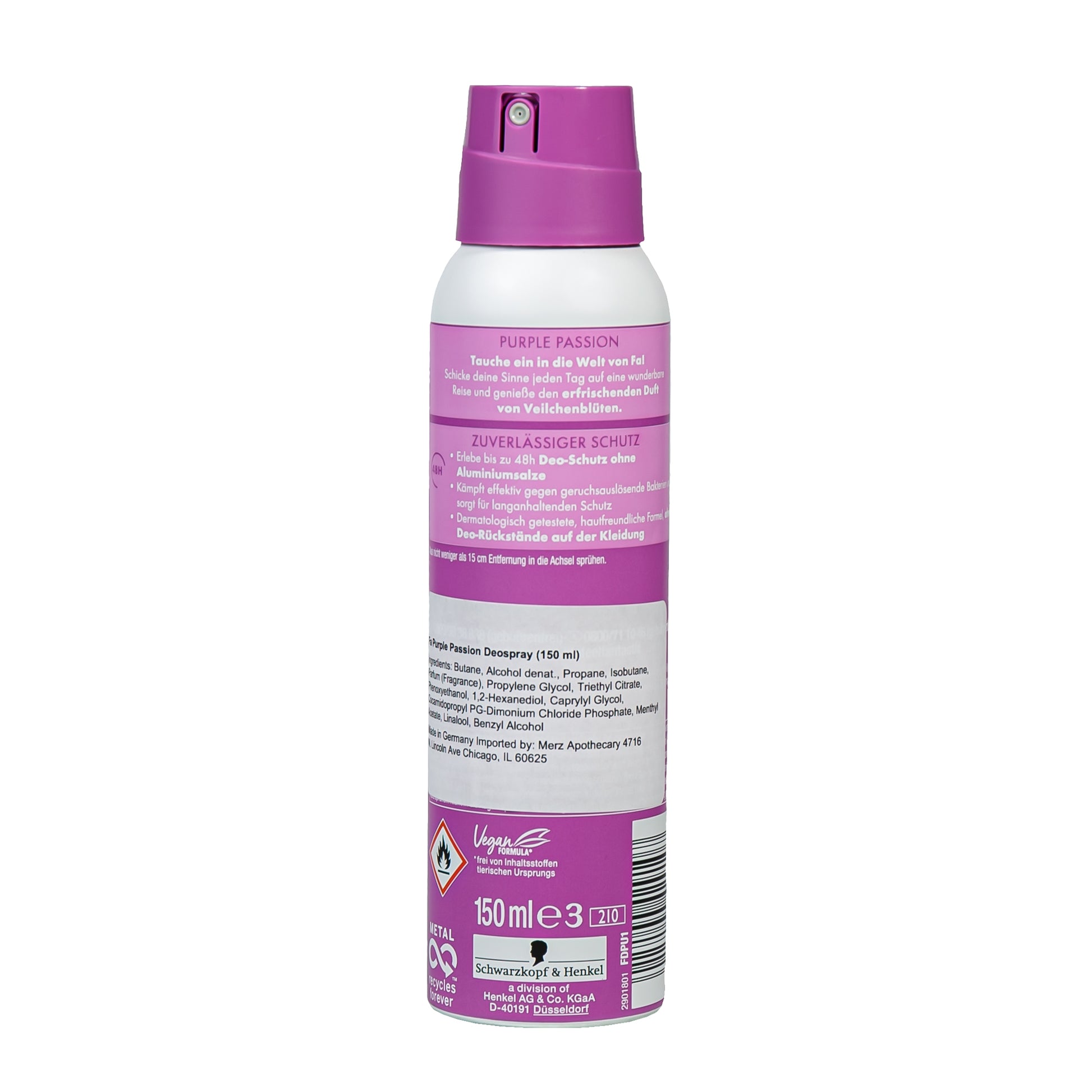 Alternate Image of Purple Passion Deodorant Spray, purple and white spray deo