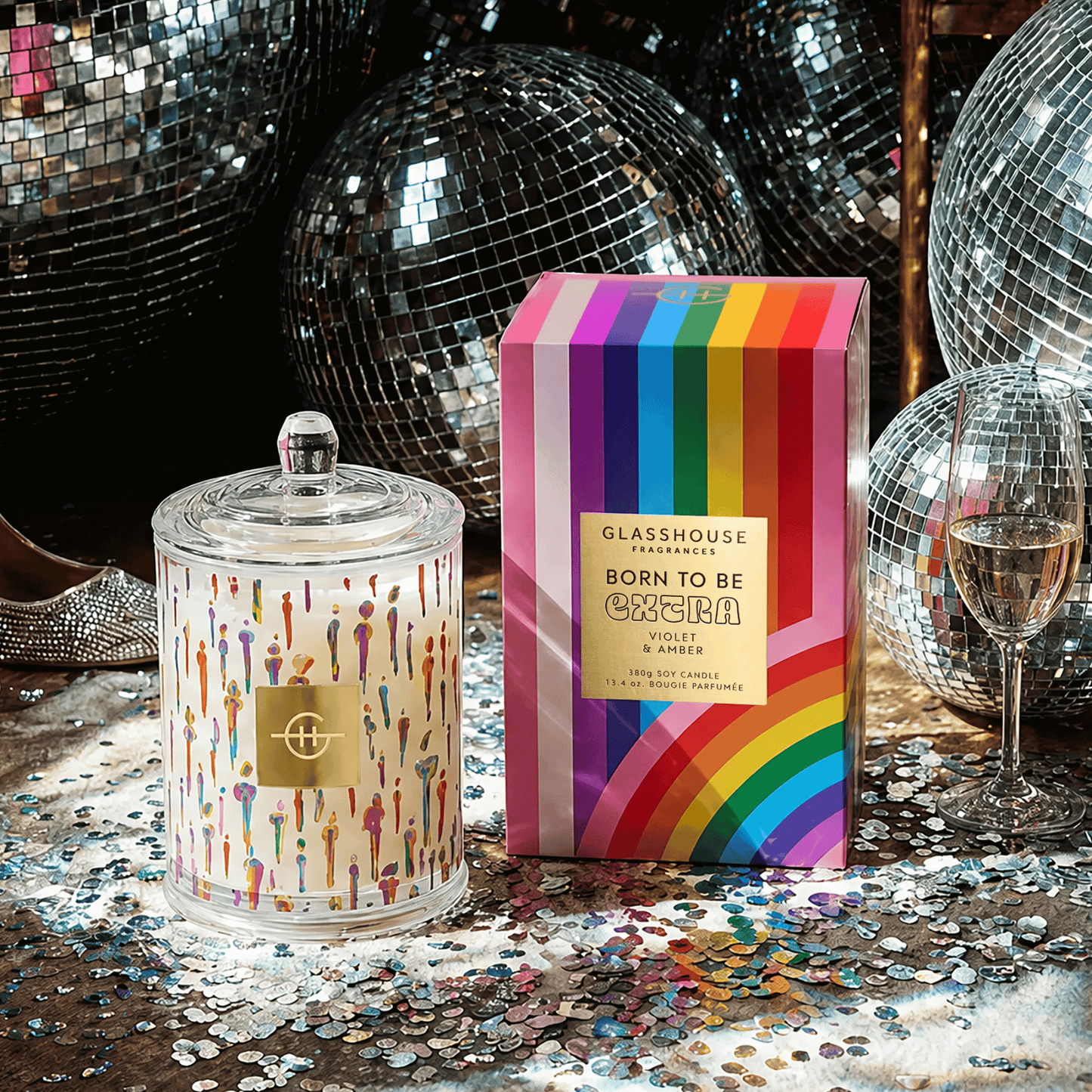 Alternate image of GlassHouse Born to Be Extra 13.4oz candle