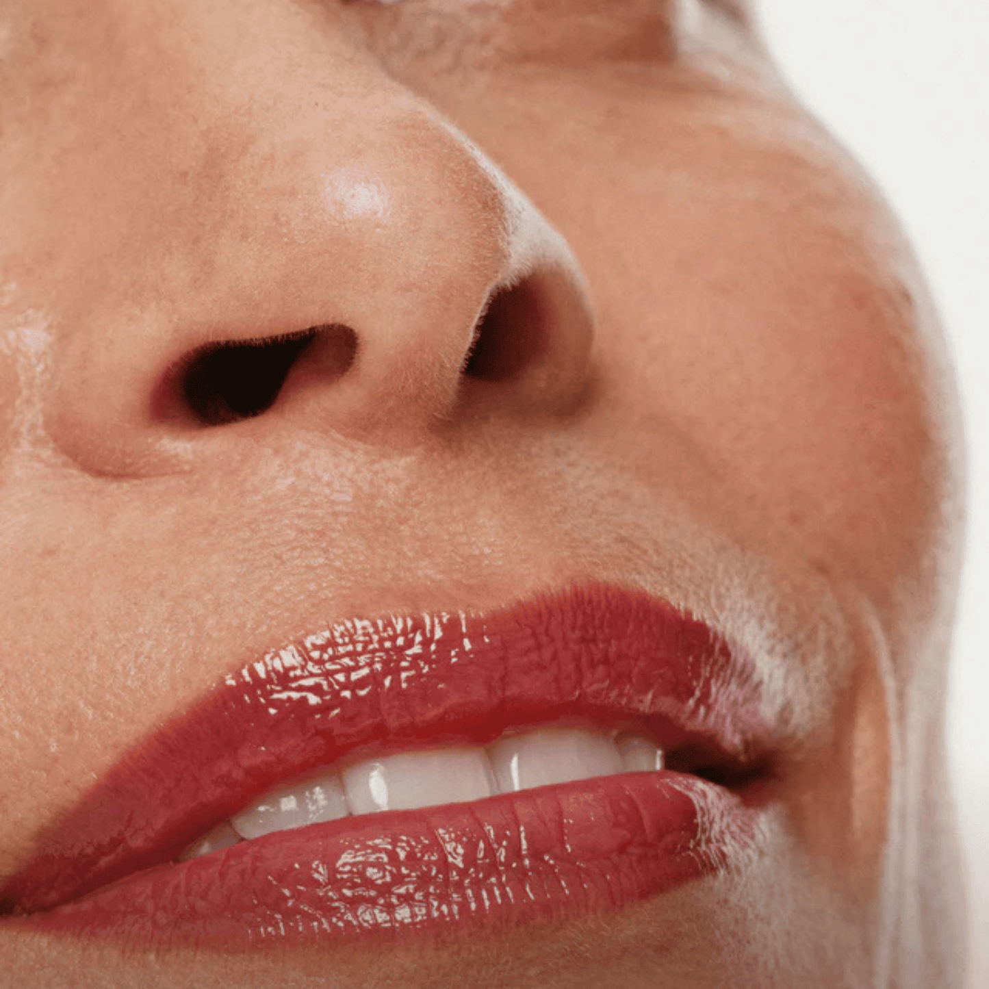 Alternate image of model wearing ILIA Figure Overglaze Hydrating Lip Gloss