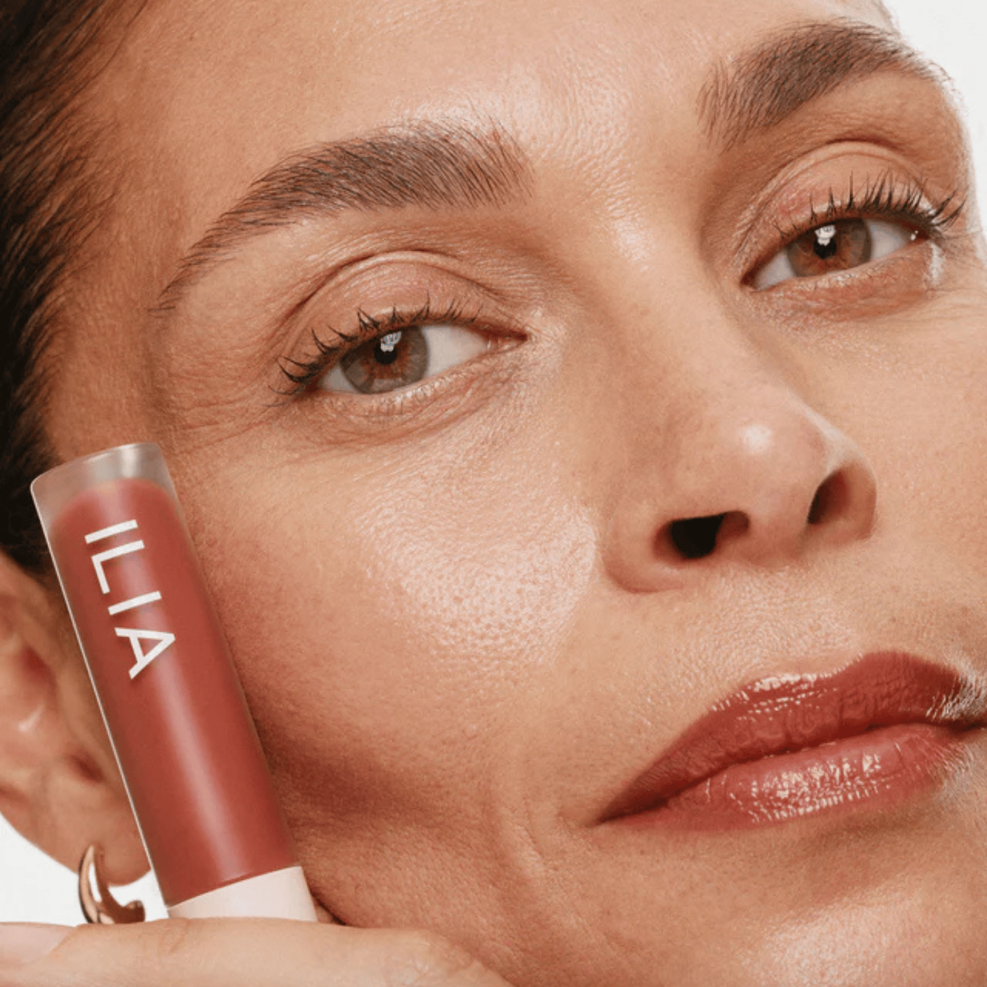 Alternate image of model wearing ILIA Terra Overglaze Hydrating Lip Gloss