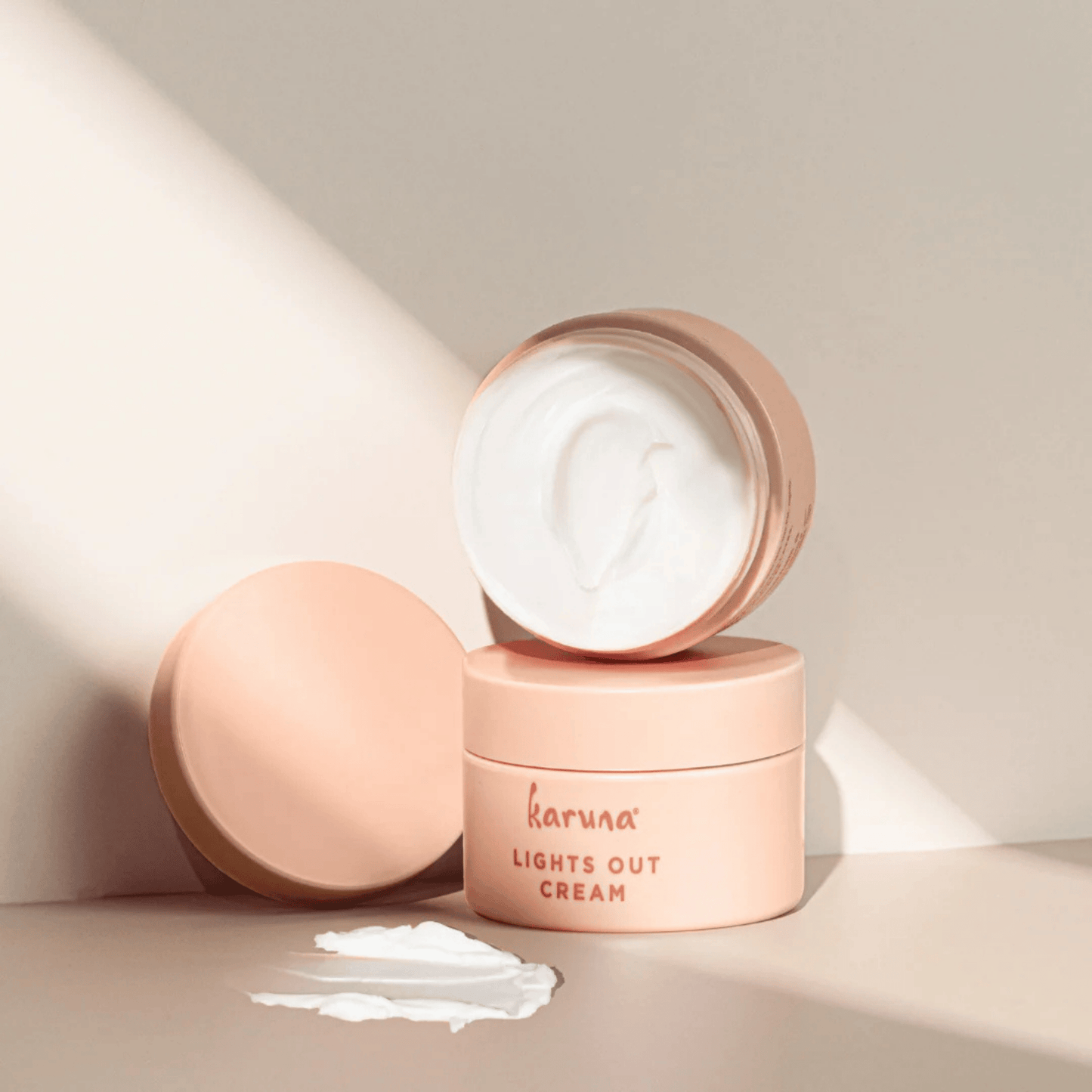 Alternate image Lights Out Cream, Opened pink jar and cream texture
