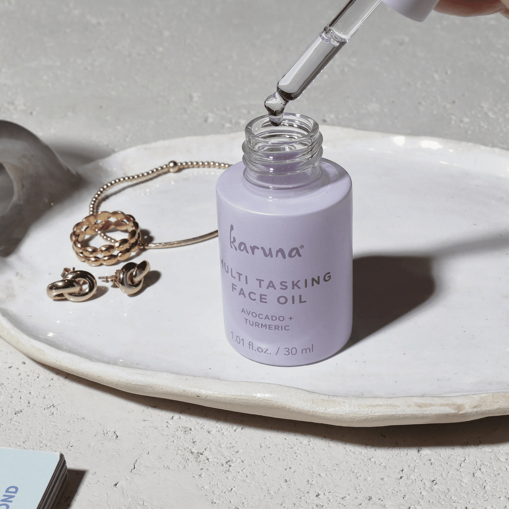 Alternate image, Display of open purple dropper bottle