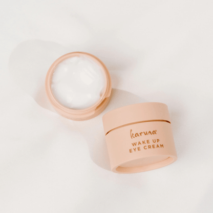 Alternate image, Opened Pink Wake Up Eye Cream jar