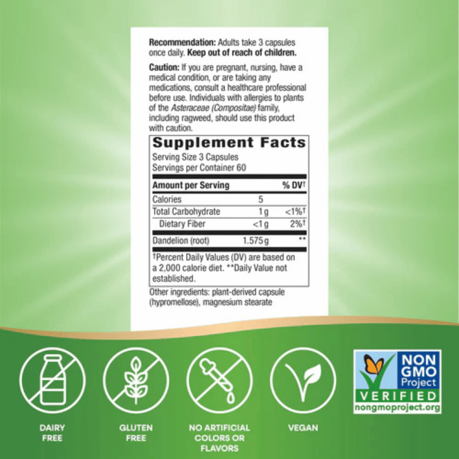 Alternate image of Nature's Way Dandelion Root (180 ct)