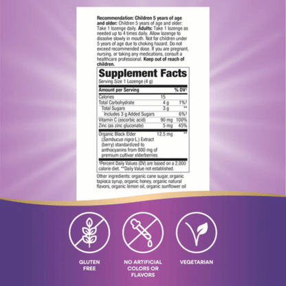 Alternate image of Nature's Way Organic Sambucus Immune Honey Lemon Lozenges  (24 ct)