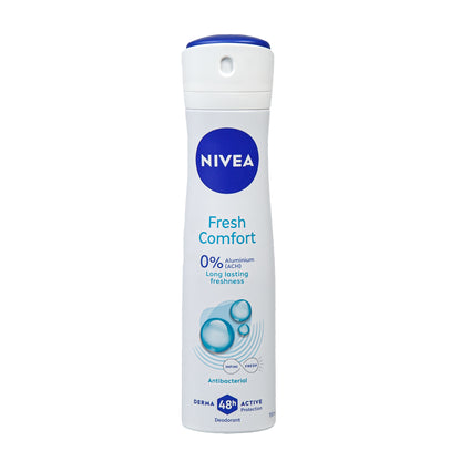 Primary Image of Women's Spray Fresh Comfort Anti-Perspirant Deodorant, white spray deo with blue writing 