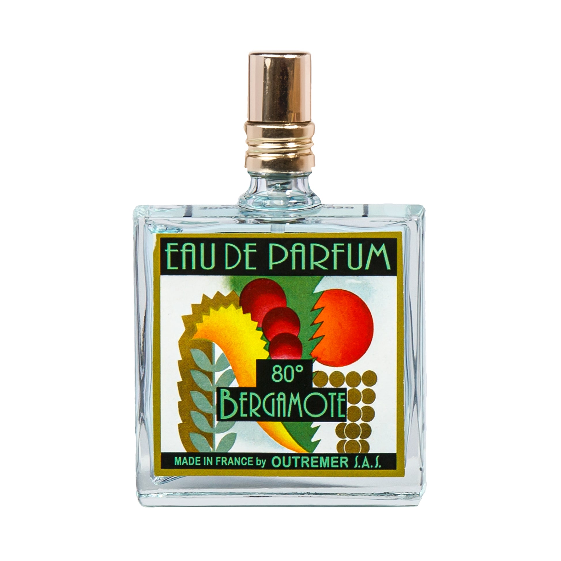 Primary Image of Bergamote 80 Degrees EDP (50 ml), square perfume bottle with illustrated label