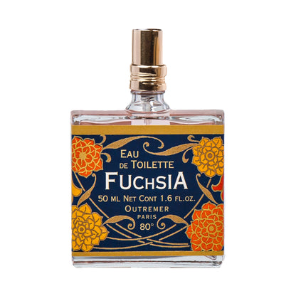 Primary Image of Fuchsia Eau de Toilette, square perfume bottle with illustrated label