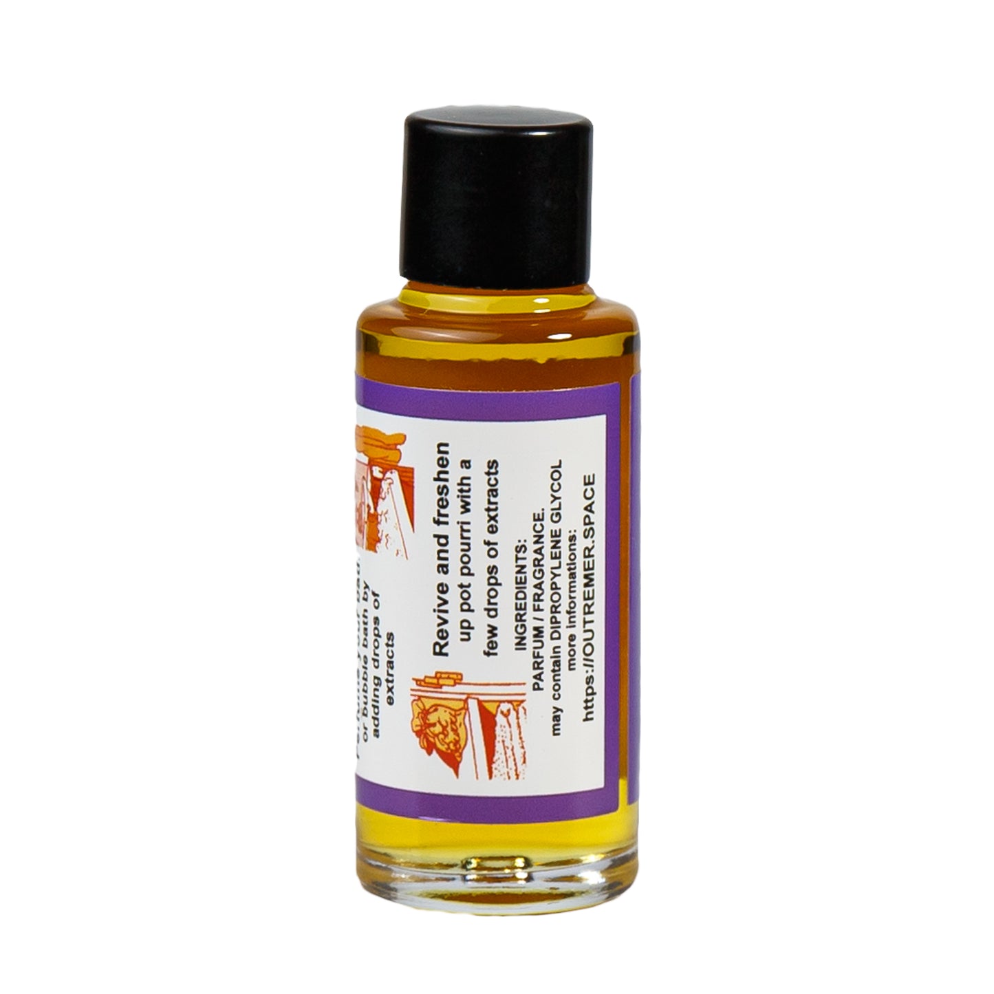 Alternate Image of Patchouli Perfume Extract, A small glass bottle with a label with product details
