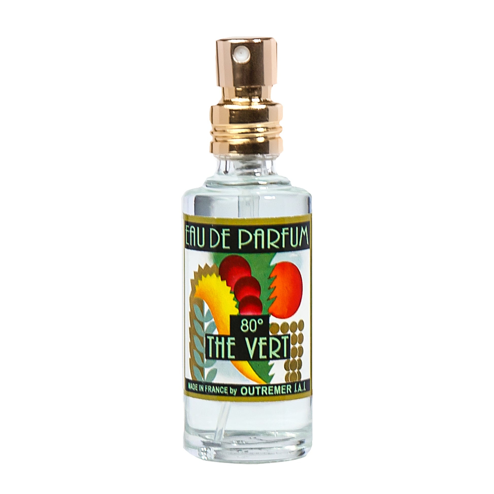 Primary Image of The Vert 80 Degrees EDP (15 ml), small perfume bottle with illustrated label