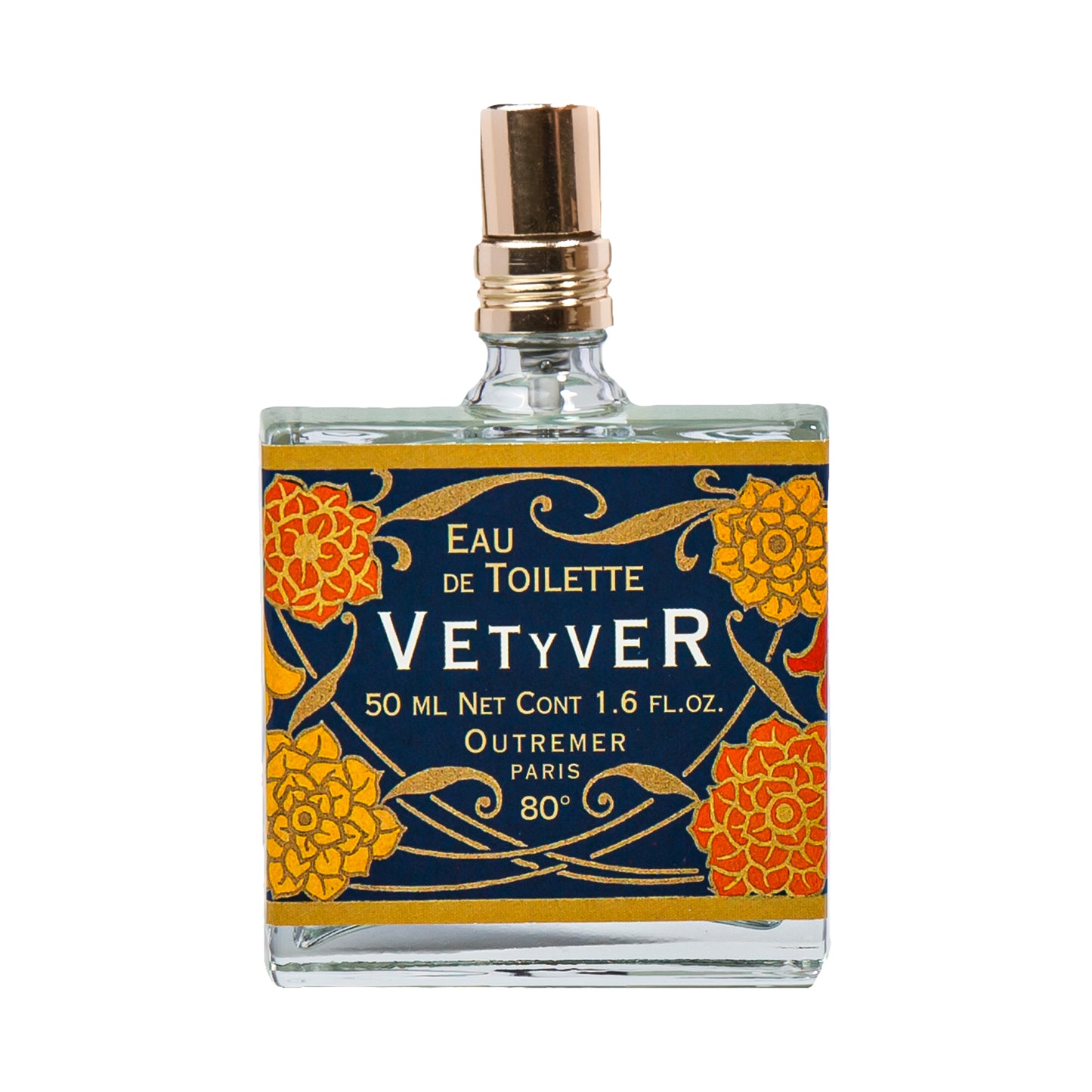 Primary Image of Vetyver Eau de Toilette, square perfume bottle with illustreated label