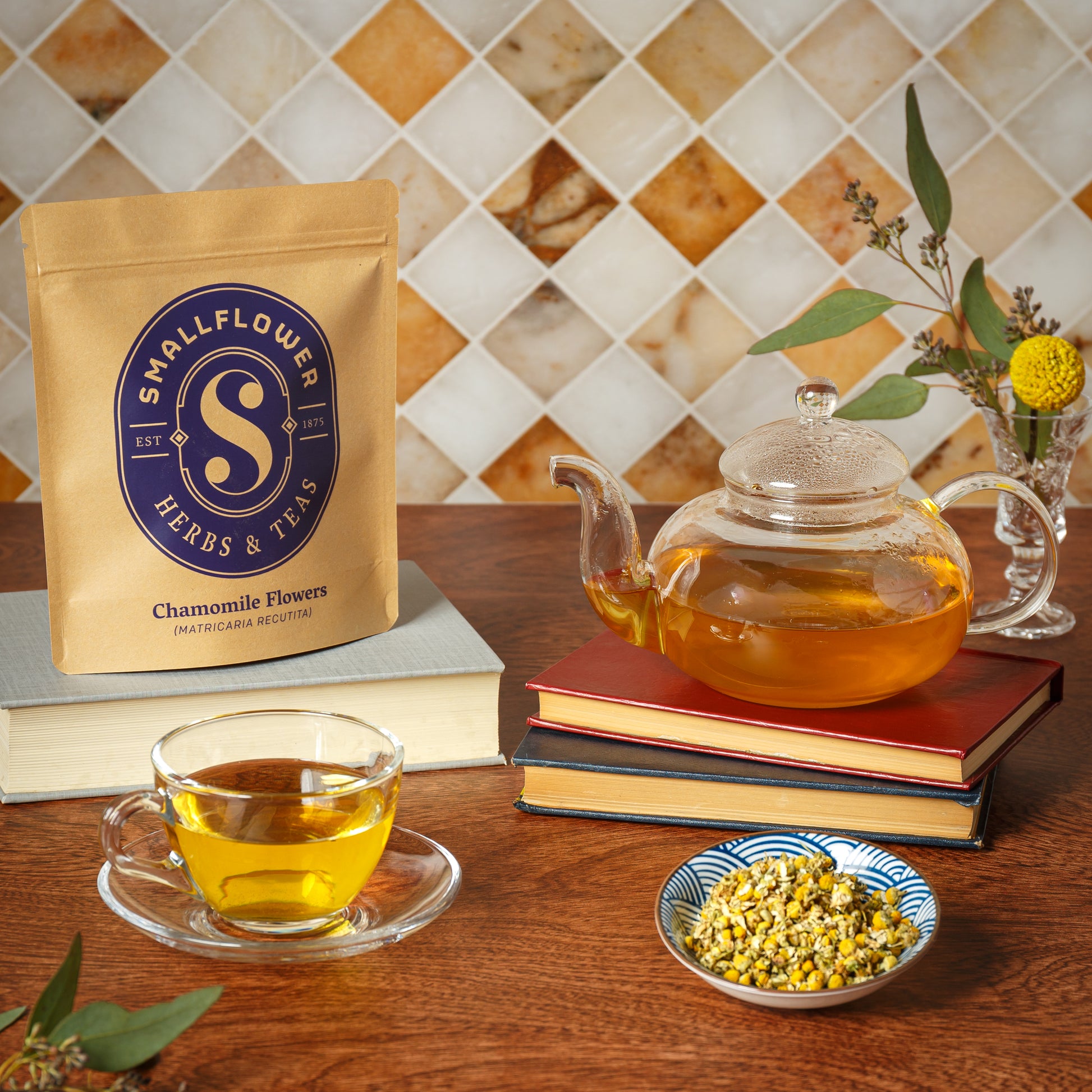 Lifestyle Image of Chamomile Flowers Small Bag