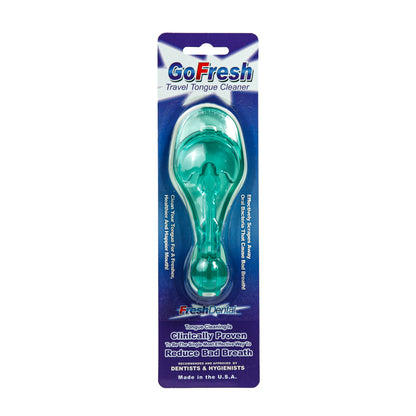 Primary Image of GoFresh Travel Tongue Cleaner, green folding tongue cleanre