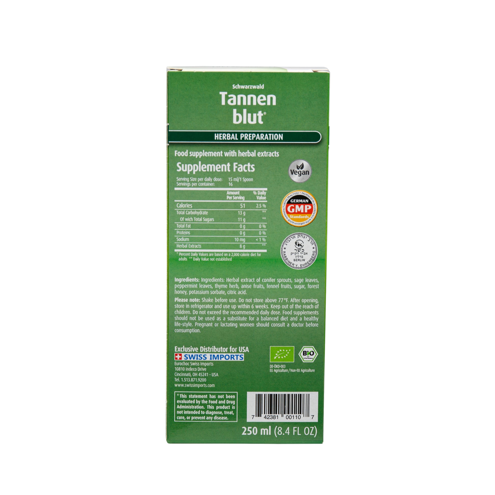 Alternate Image of Tannenblut Cough Syrup Back