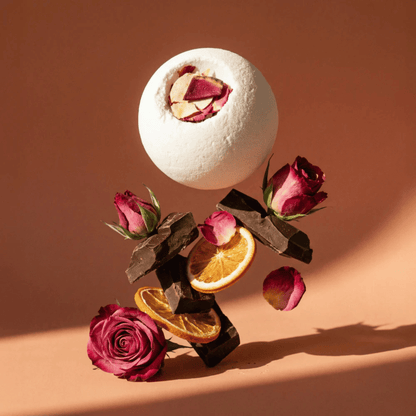 Alternate Image of Aphrodite Bath Bomb, white bath bomb with rose petals