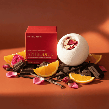 Alternate Image of Aphrodite Bath Bomb, white bath bomb with rose petals
