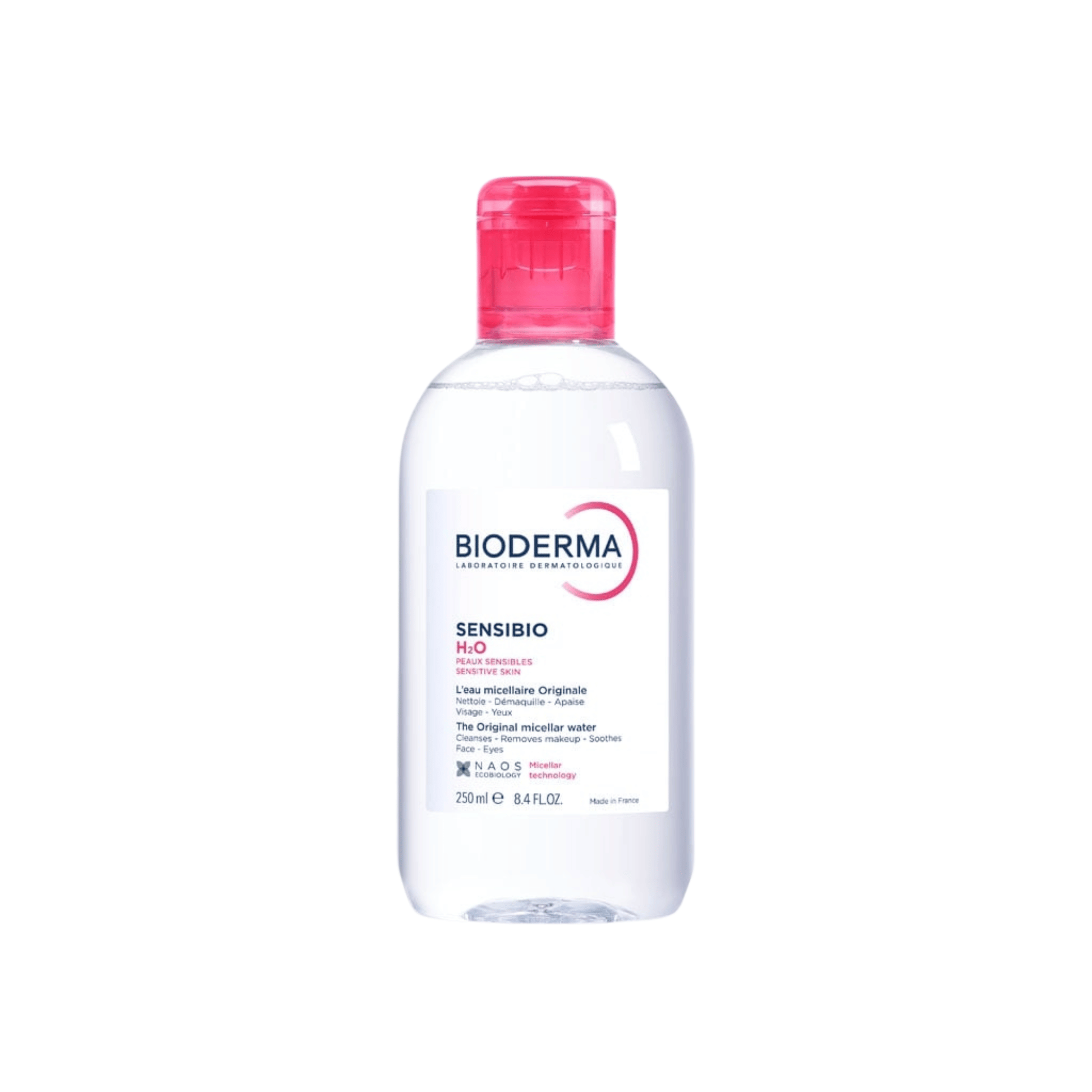 Primary Image of Sensibio H20 Micellar Water, clear bottle with pink cap