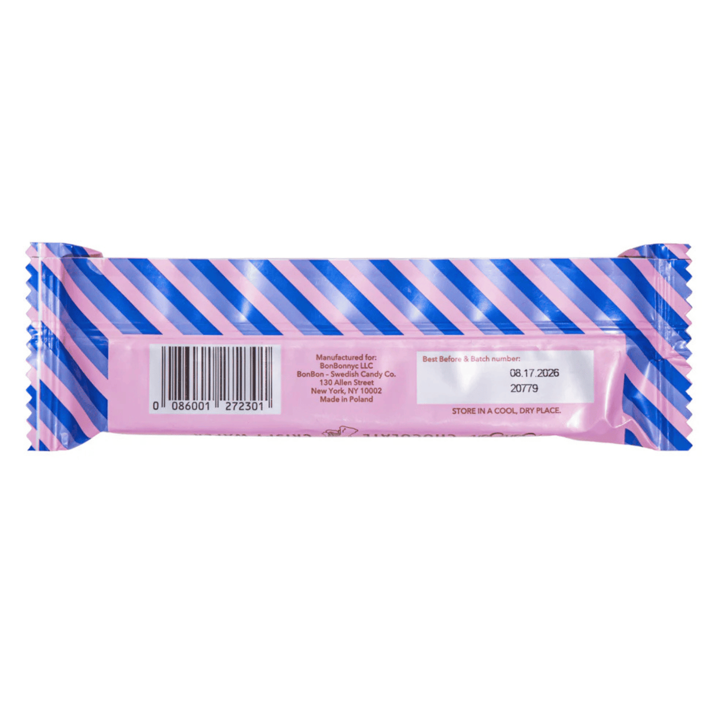 Alternate Image of Chocolate Crispy Wafer Bar, pink and blue wrapped chocolate bar