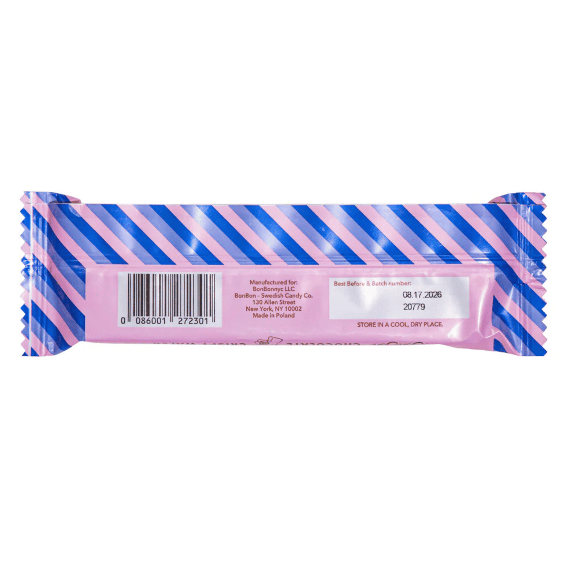Alternate Image of Chocolate Crispy Wafer Bar, pink and blue wrapped chocolate bar