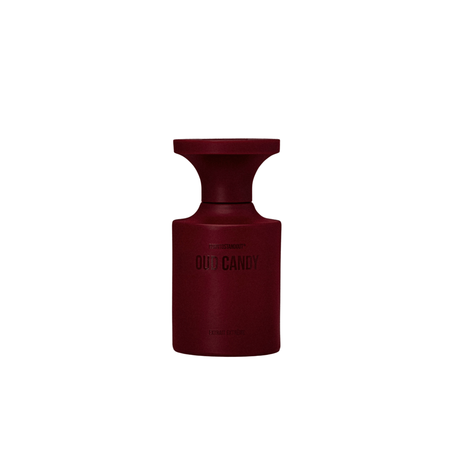 Primary Image of Oud Candy Extrait Extreme, dark red perfume bottle