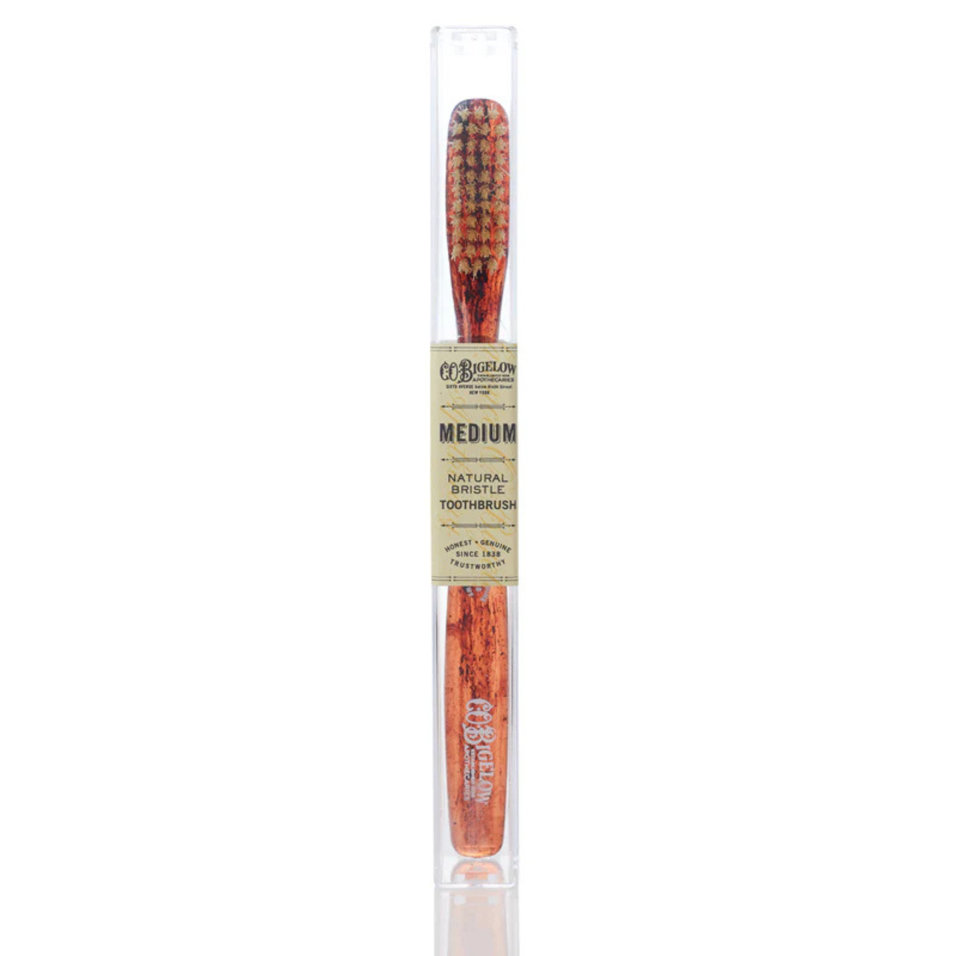 Primary Image of Natural Bristle Toothbrush - Medium Tortoise, tortoise color handle toothbrush