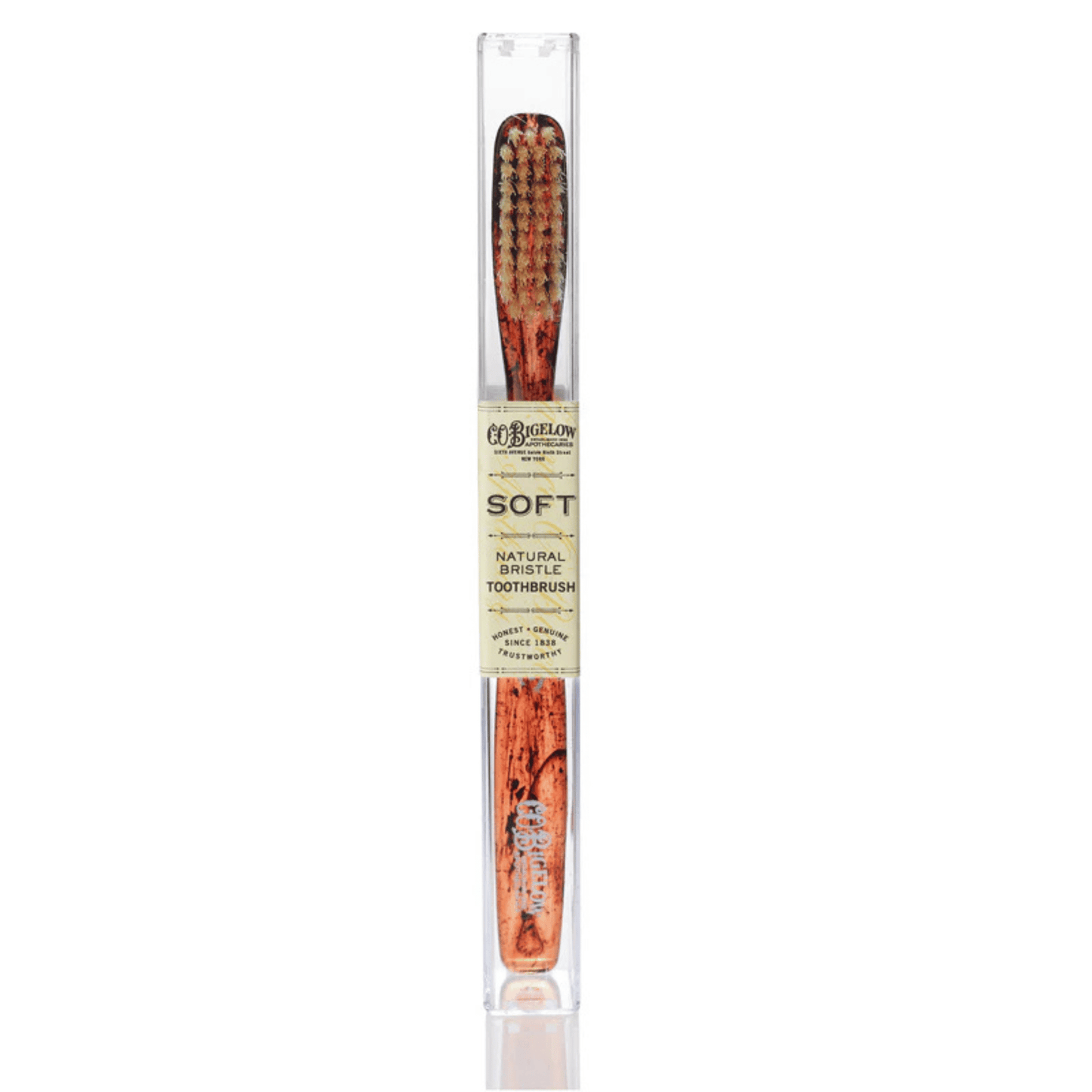 Primary Image of Natural Bristle Toothbrush - Soft Tortoise, tortoise color handle toothbrush