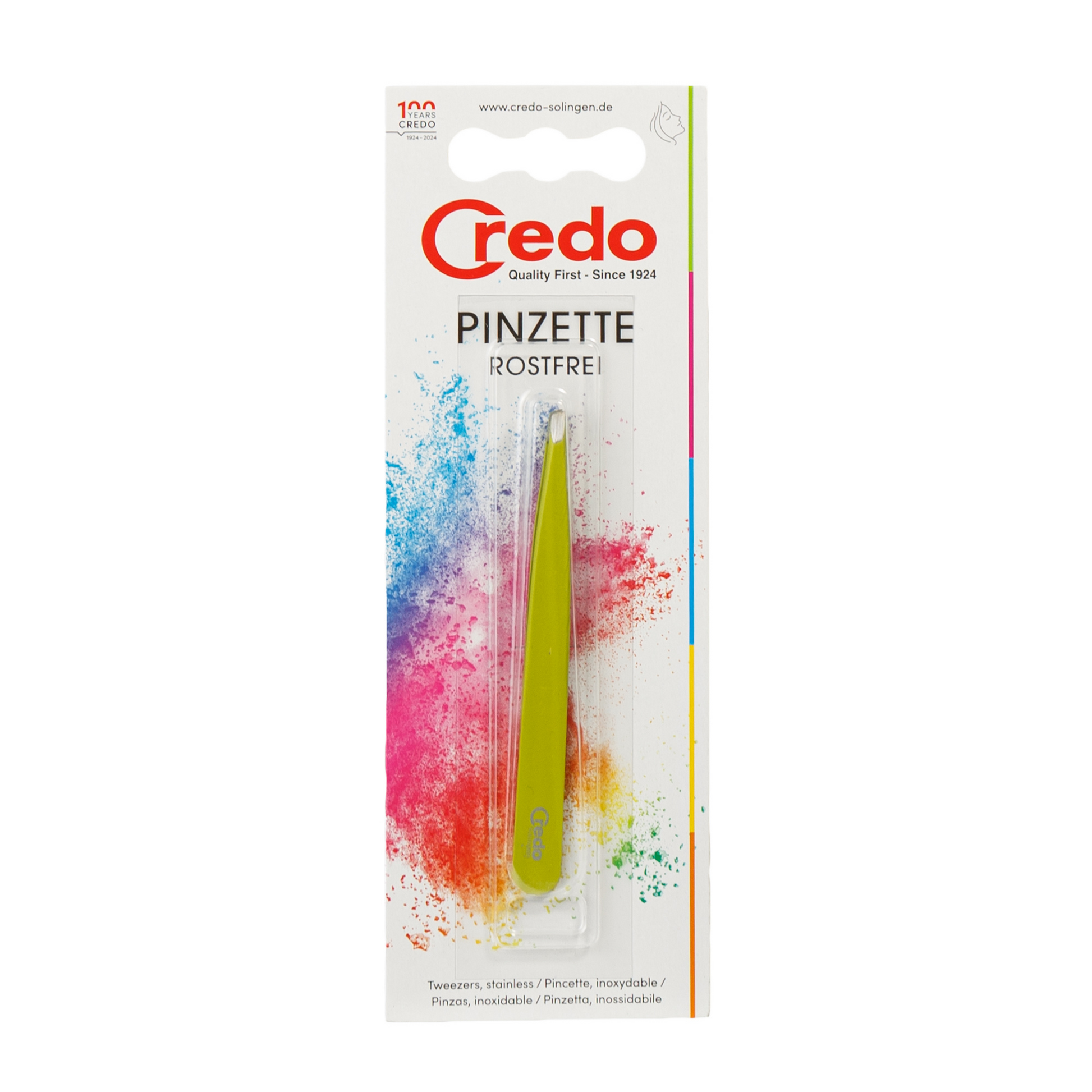 primary image of credo green pop art slanted tweezer