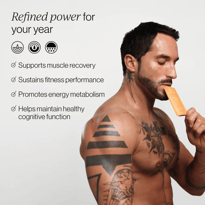 Alternate Image of Liposomal Advanced Creatine, orange supplement pouch and model 