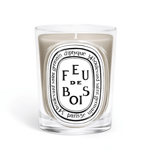 Primary Image of Feu de Bois (Wood Fire) Classic Candle, clear glass candle