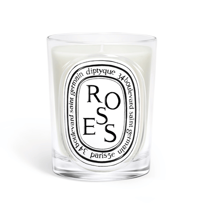 Primary Image of Roses Classic Candle, clear glass candle