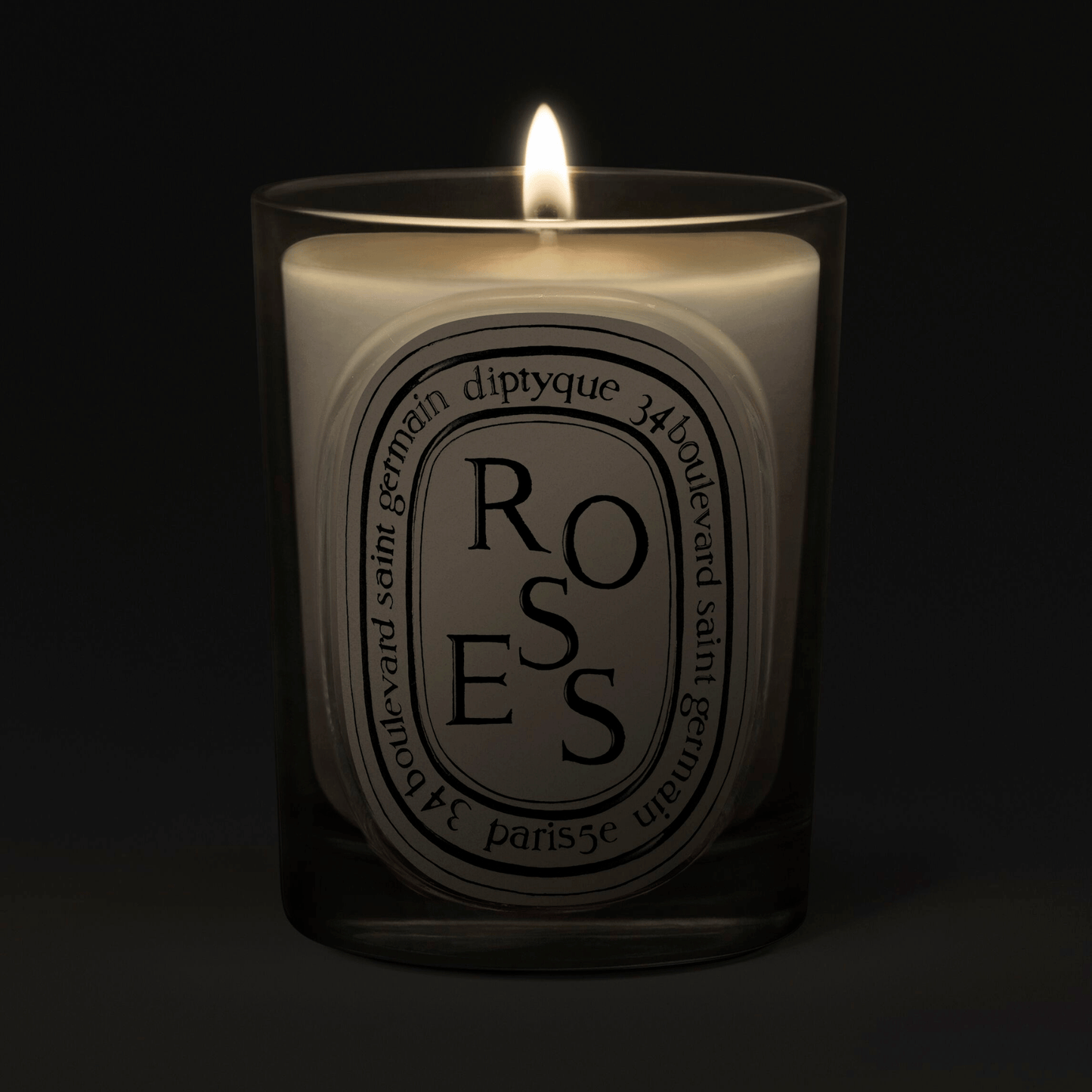 Alternate Image of Roses Classic Candle, clear glass candle