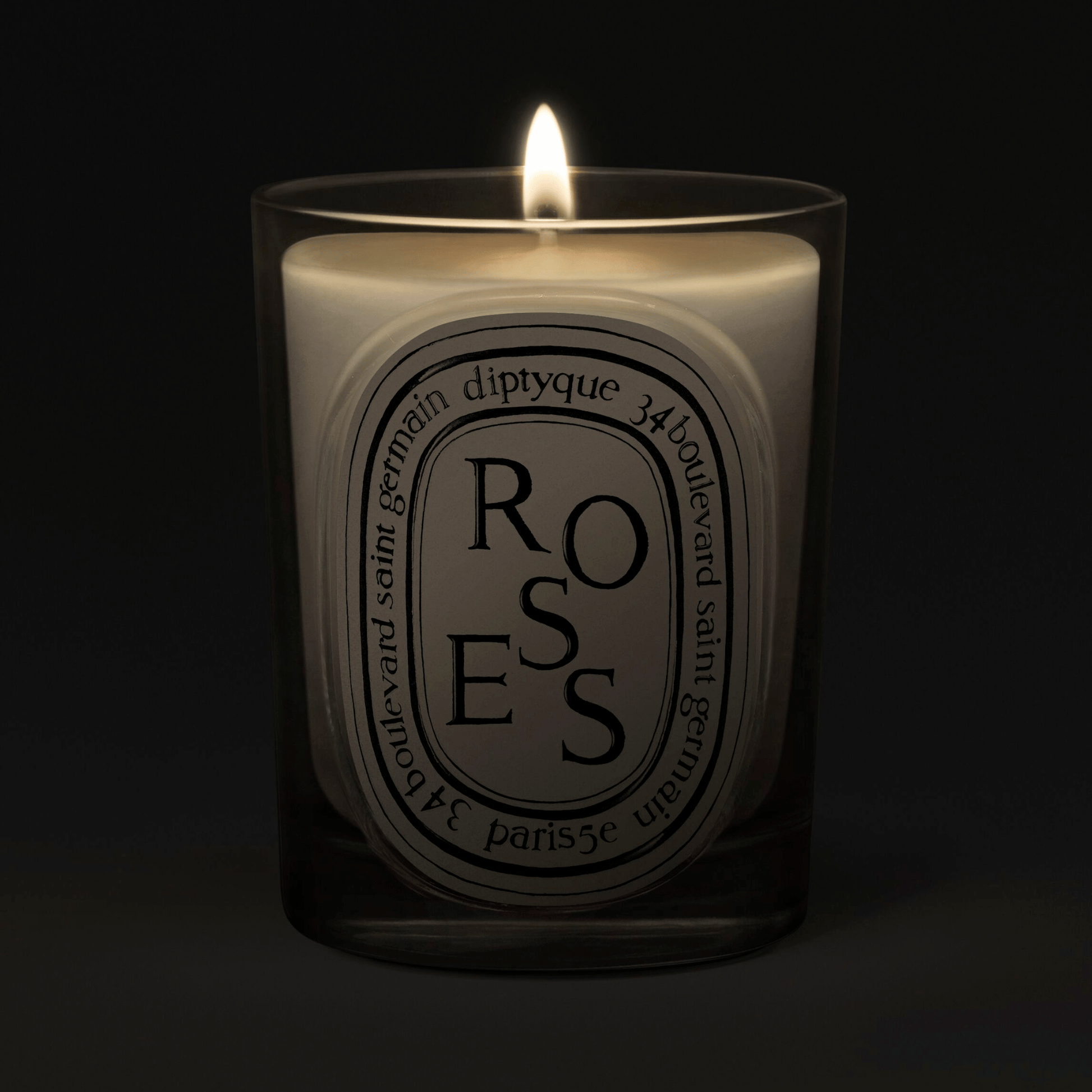 Alternate Image of Roses Classic Candle, clear glass candle