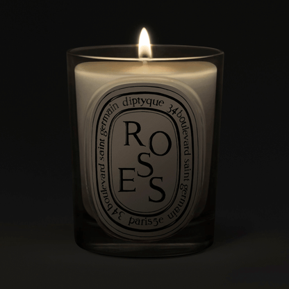 Alternate Image of Roses Classic Candle, clear glass candle