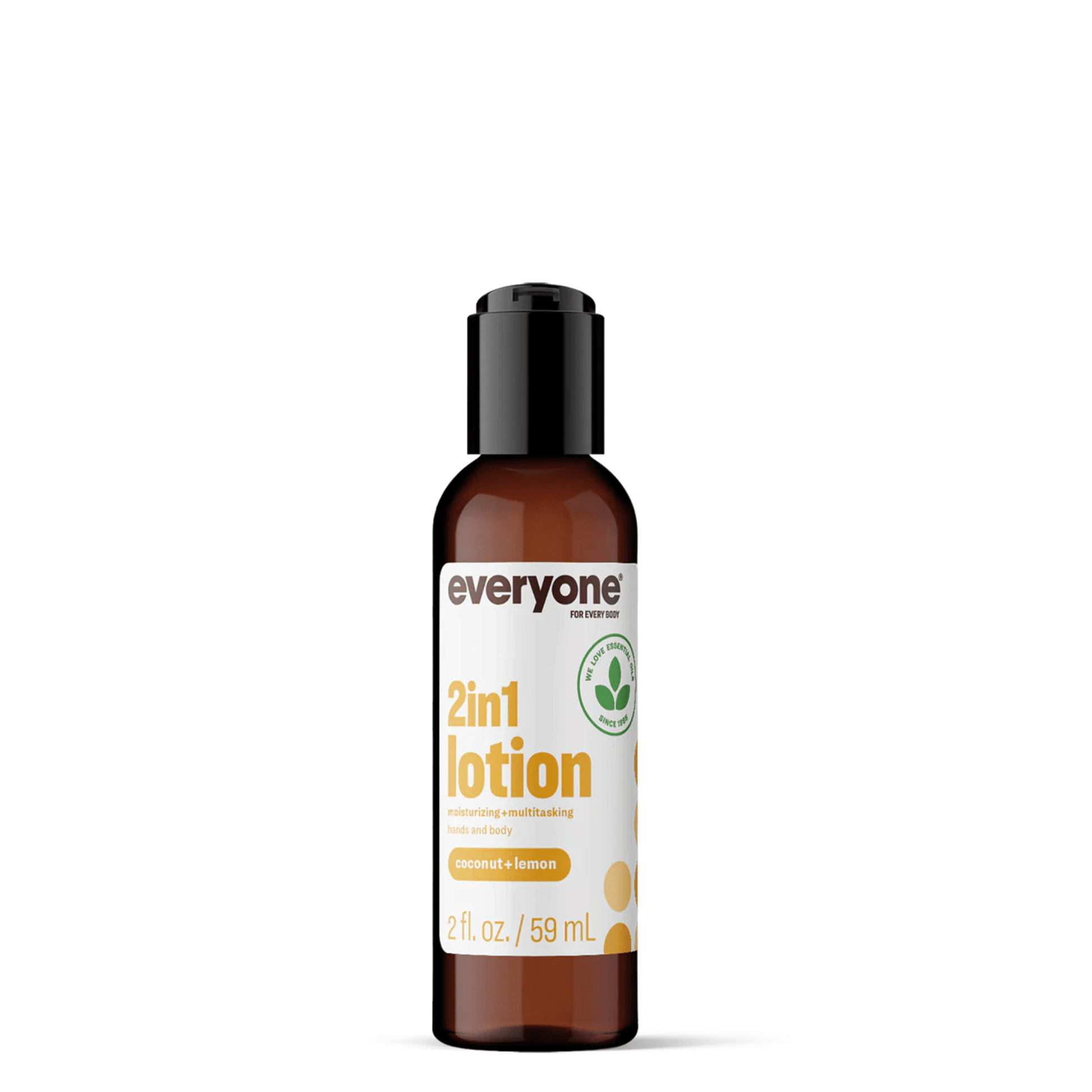 Primary Image of Coconut Lemon Lotion, amber squeeze bottle with black flip cap