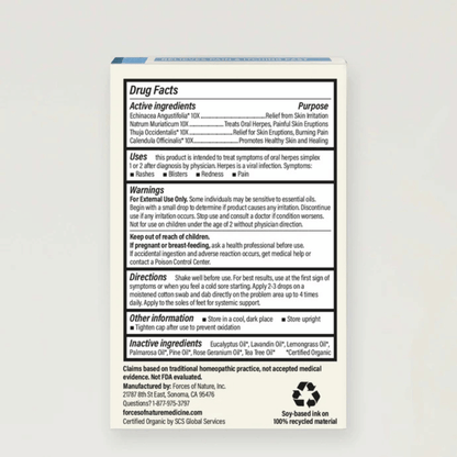 Alternate Image of Cold Sore Treatment Extra Strength Roll-On, box with ingredients