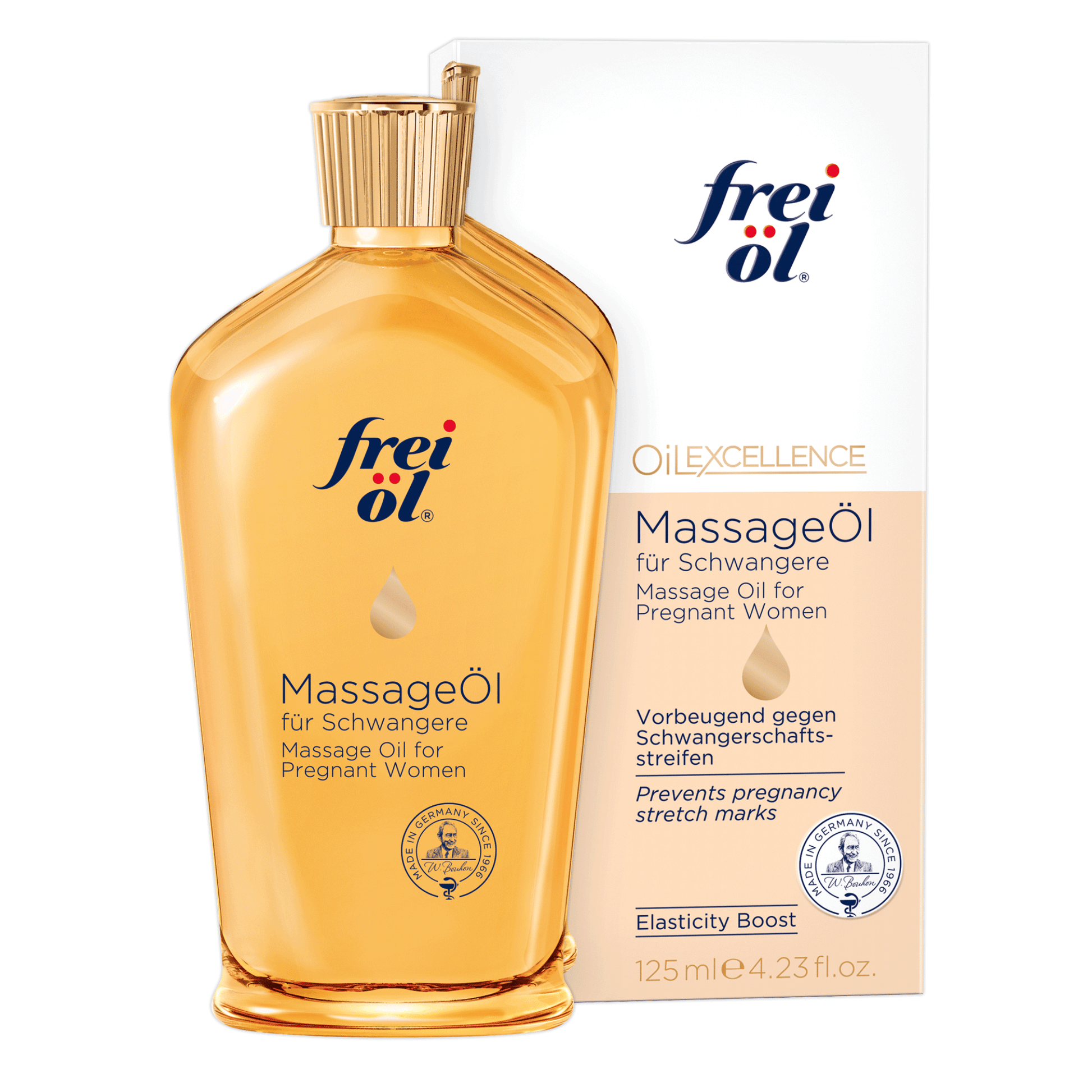 Alternate Image of Pregnancy Massage Oil, gold oil bottle with box