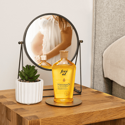 Alternate Image of Pregnancy Massage Oil, gold oil bottle