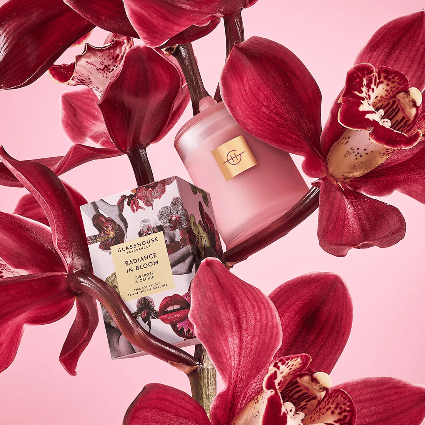 Alternate Image of Radiance In Bloom Candle, pink candle