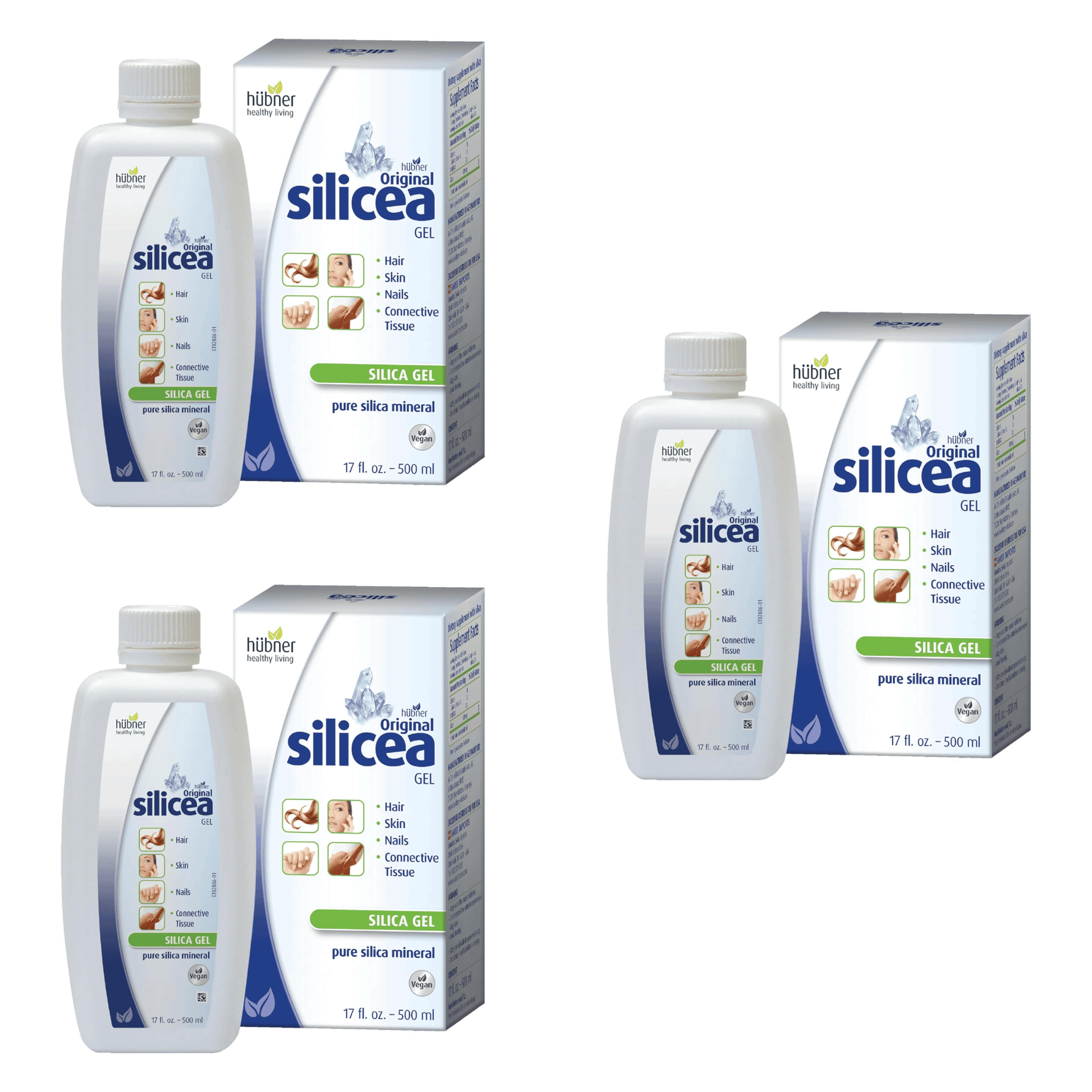 Primary Image of Original Silicea Gel 3 Pack, whit and blue bottle and box