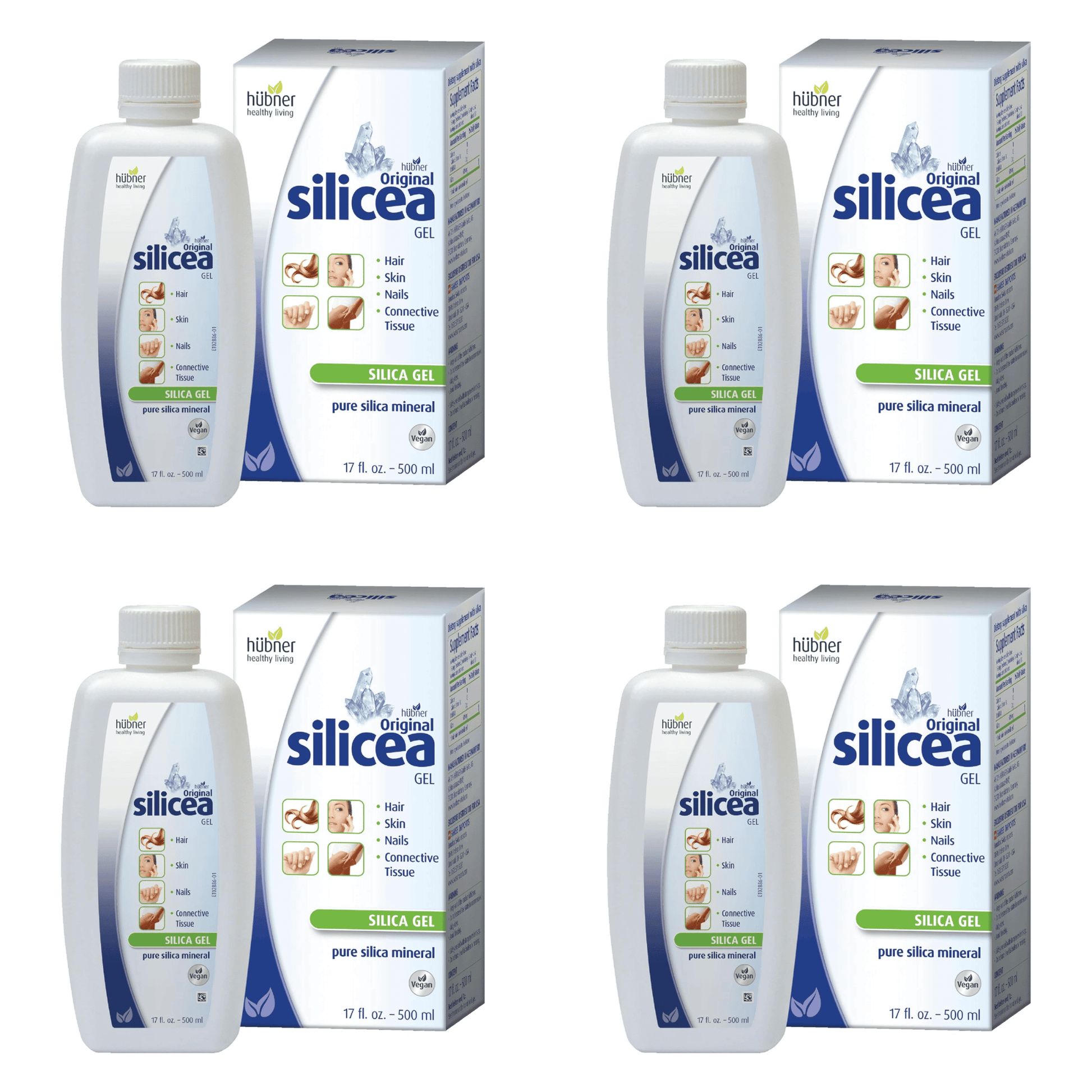 Primary Image of Original Silicea Gel 4 Pack, whit and blue bottle and box