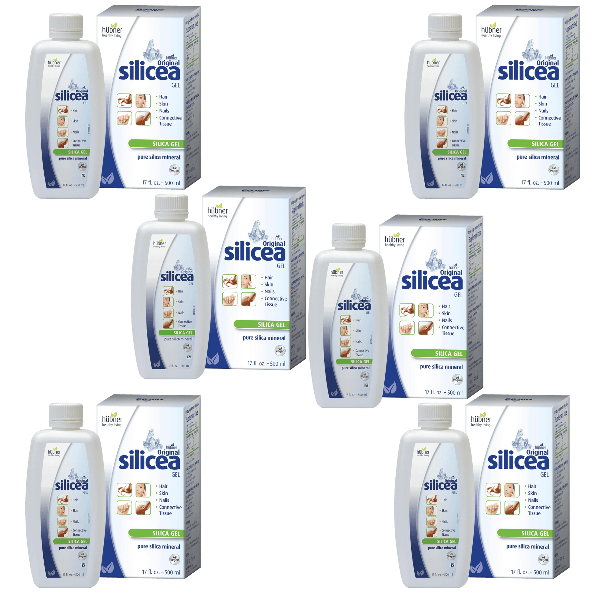 Primary Image of Original Silicea Gel 6 Pack, whit and blue bottle and box