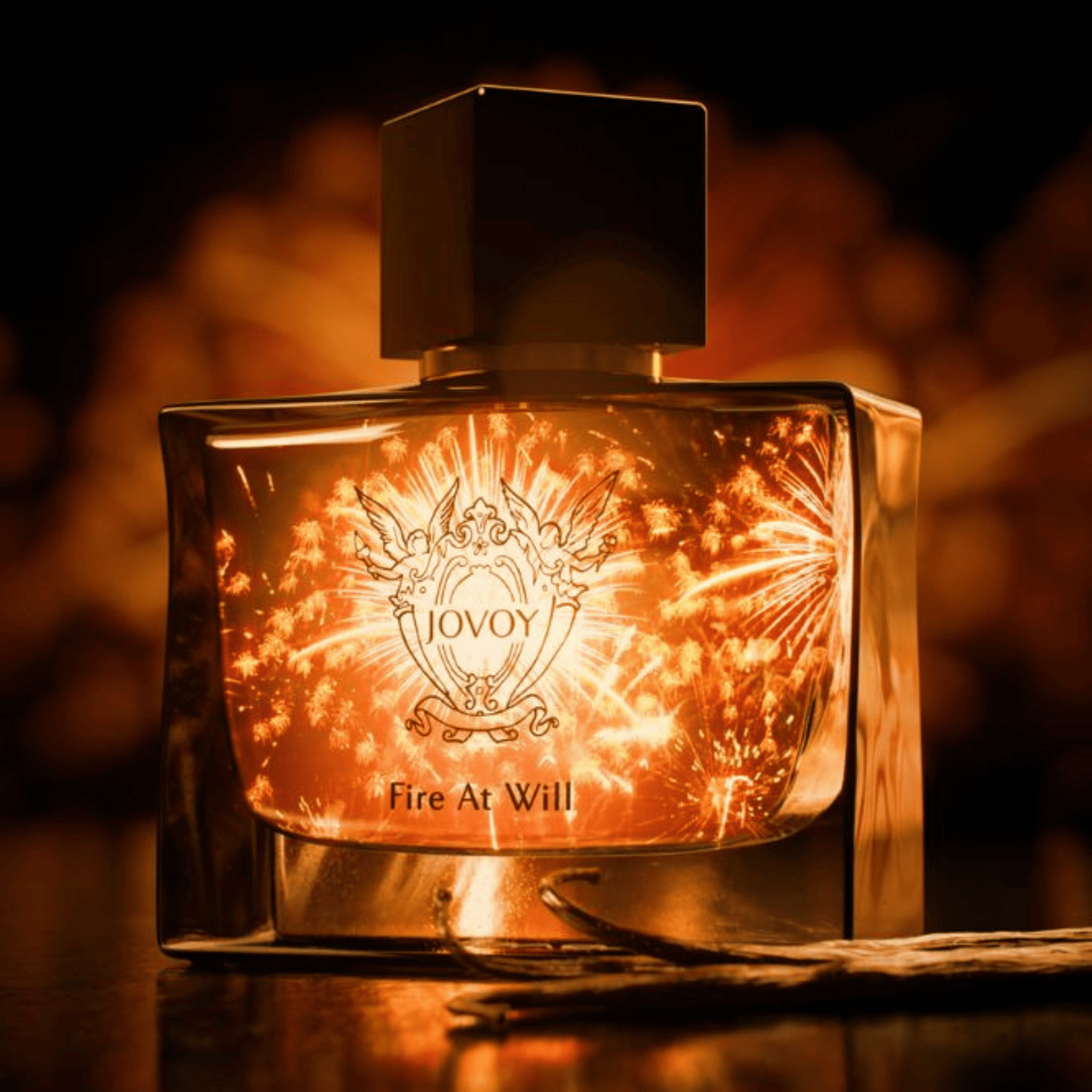 Alternate Image of Fire at Will EDP, clear glass rectangular perfume bottle with black lid